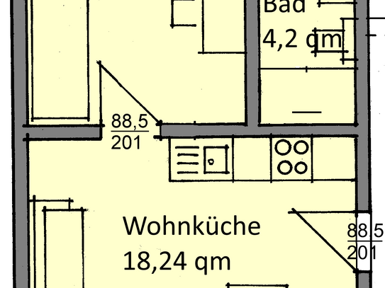 Sanierte Single-Wohnung in ruhiger Lage