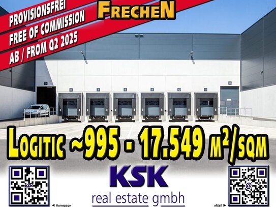 Logistiics: Hallen, Office, Service ~ 995 bis/t0 ~17.549 m²/sqm, Fertigstellung ab/Completion from Q2 2025