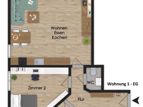 NEUBAU 3-ZIMMER-ERDGESCHOSSWOHNUNG IN ZENTRALER LAGE