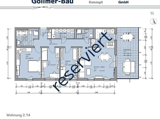 Große 4-Zimmer-Wohnung im Penthouse mit Gäste-Dusche und riesigem Wohn- und Kochbereich