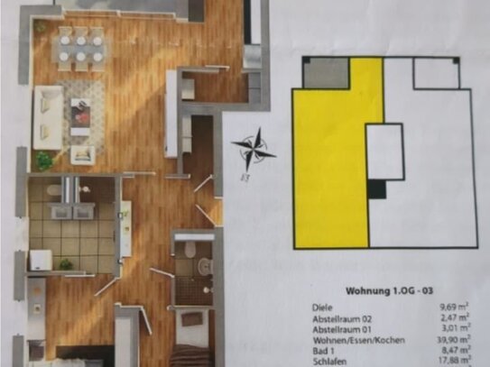 3-Zimmer-Wohnung in Bad Dürrheim | 101m2 | Balkon | Keller | Tiefgarage | Außenstellplatz | kurparknähe