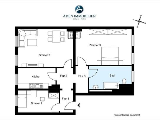 ... BEZUGSFREI! 3-Zi.-Altbauwohnung, für kreative Köpfe / Handwerker in der City West! ...