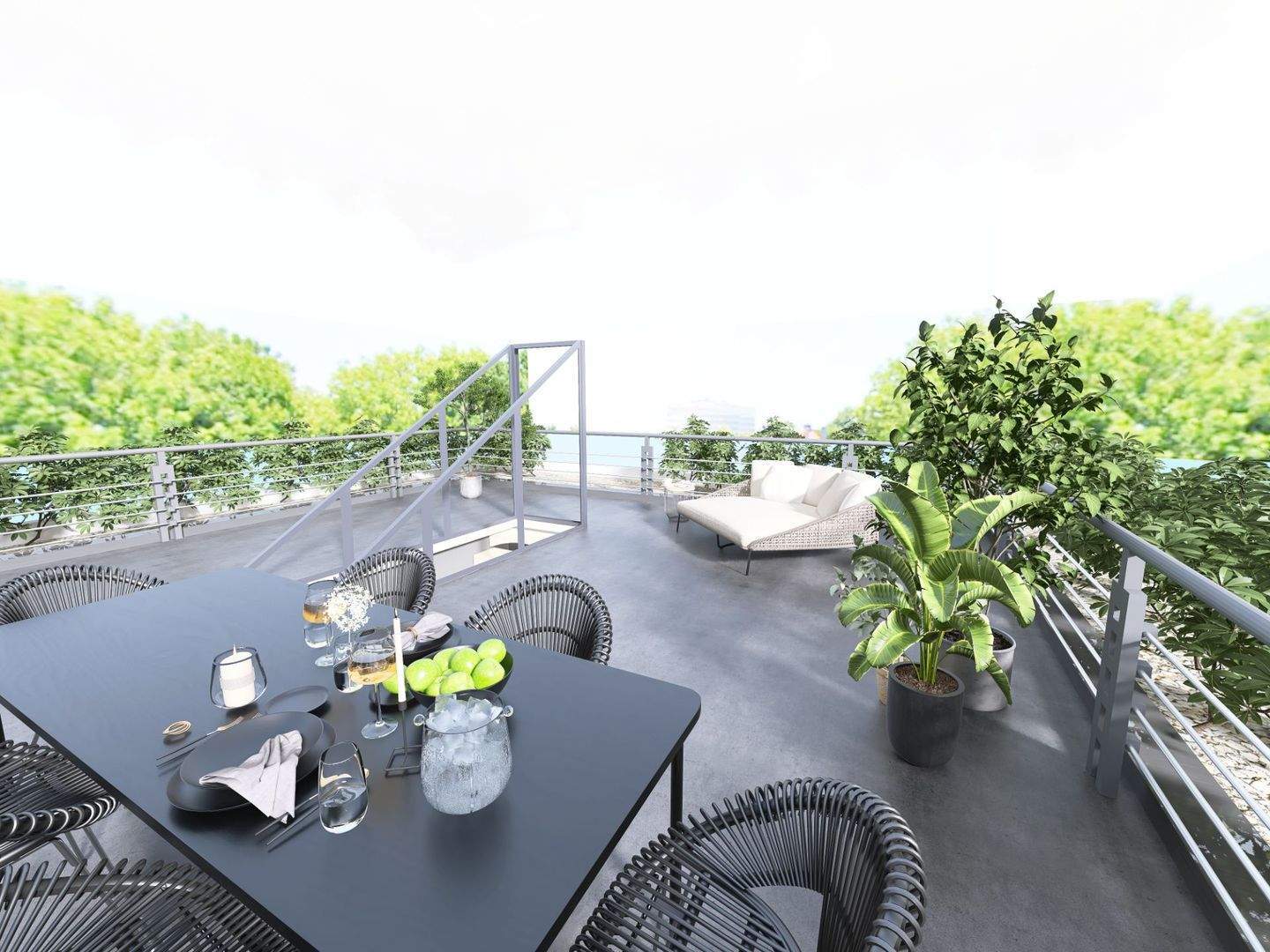 Exklusives Penthouse mit privatem Dachgarten und Panoramablick in Essen-Bredeney