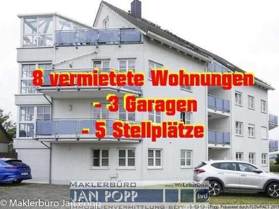 8 Wohnungen - 3 Garagen - 5 Stellplätze