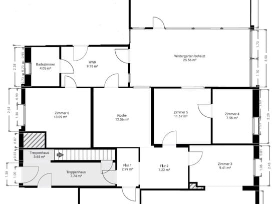 Familienwohnung 4-Zimmer mit Wintergarten, Terrasse und Garten