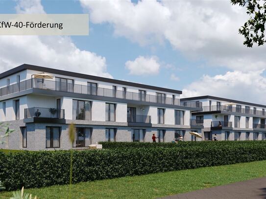 Mit KfW-Förderung zum Eigentum - Neubau-Penthousewohnung mit großer Dachterrasse und TG-Stellplätzen