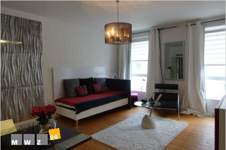 Komplett Möbliert/Furnished Accommodation in: Unterbilk. Helles Designer-Altbauapartment mit