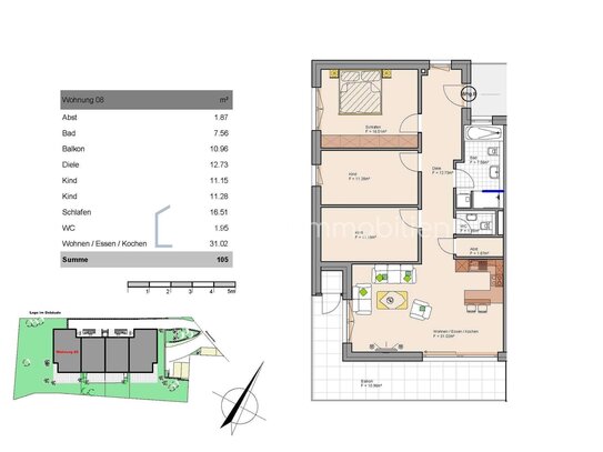 Zeit zu zweit! Ihre Neubau-ETW 4 ZKB, Terrasse + großer Balkon können Sie noch selbst mit planen!