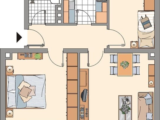 3,5 Zimmer Wohnung mit Balkon und neuem Wannenbad