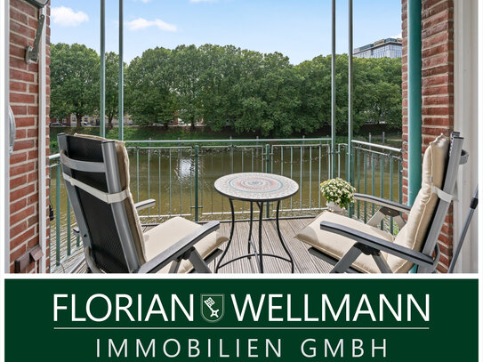 Bremen - Teerhof | 3-Zimmer-Etagenwohnung mit moderner Ausstattung, Südwestbalkon und Blick auf die Kleine Weser sowie…