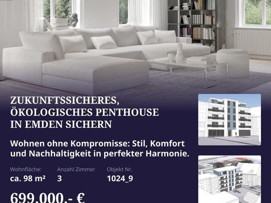 Exklusives Penthouse im Herzen von Emden mit KfW 40 QNG-Zertifikat! Ihr perfektes, modernes Zuhause.