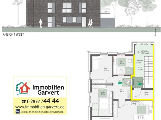 Neubau! Attraktiver 3-Zimmer-Wohnung im Obergeschoss, ruhig in Gescher-Hochmoor