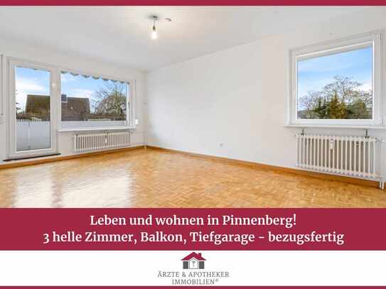 Leben & wohnen in Pinneberg! 3 helle Zimmer, Balkon, Tiefgarage - bezugsfertig