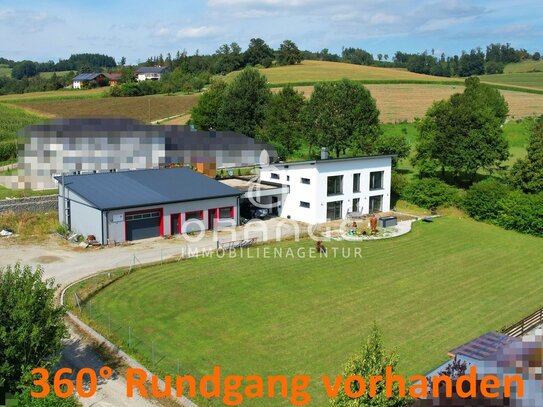 Modernes & neuwertiges (Massiv-) Traumhaus inkl. Gewerbehalle, Büro & großem Garten - nahe B388!!