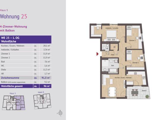 PREISAKTION | 4-Zimmer-Wohnung mit Balkon oder Terrasse