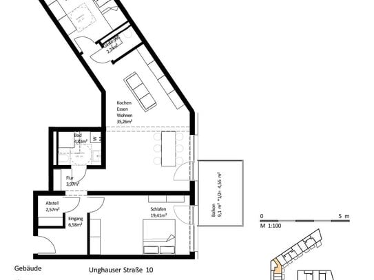 97 m² 3-Zi.-Whg. mit Balkon im Zentrum von Burghausen zum Kauf: EH40-QNG: 5% AfA + 5% Sonder-AfA & 150.000 € KfW-Kredit