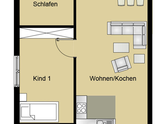 3-Zimmer-Erdgeschosswohnung, kleine Terrasse, Fahrstuhl, Tiefgarage, barrierefrei