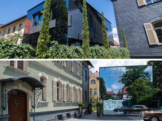 Innovatives modernes Passivhaus mit Spiegelfassade im Zentrum von Traunstein - Garten