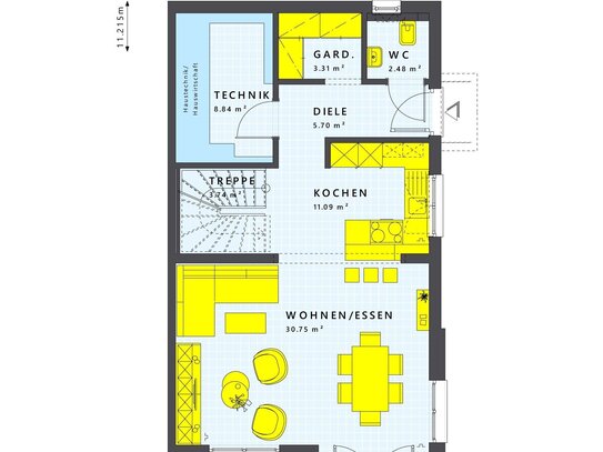 Energieeffizienter Neubau in Essen-Frohnhausen als DHH