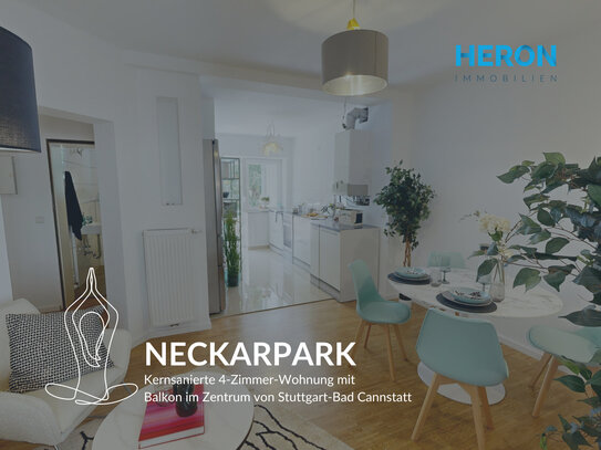 NECKARPARK - Kernsanierte 4-Zimmer-Wohnung mit Balkon im Zentrum von Stuttgart-Bad Cannstatt