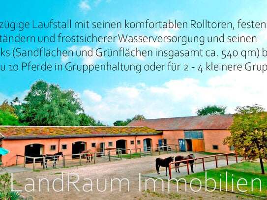 Reiterhof-Pferdehof-Reitanlage 10 ha Land + ca 5,2 ha Pachtl. Reithalle 20x60m + Aussenreitplätz Laufstall 16 Pferde+4…