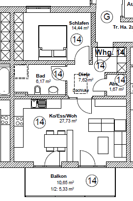 NEUMANN - Neubau! Exklusive 2ZKB-Wohnung im 2. Obergeschoss mit Aufzug