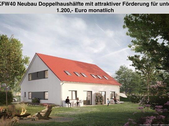 Ihr neues IMMOBILIEN QUARTIER: Neubau Doppelhaushälfte KfW40 & attraktiver Förderung in Feldrandlage