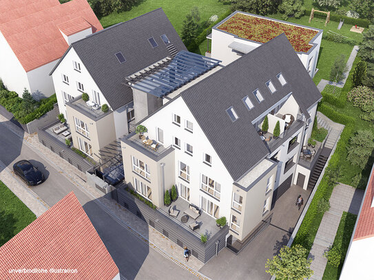 Beutelsbach: 4-Zi.-Maisonette mit gr. Loggia, Terrasse & Fernsicht **Aufzug | Tiefgarage**