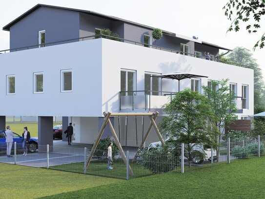 Moderne 2,5-Zimmer Neubauwohnung mit großem Balkon und barrierefreiem Komfort im zentralen Bobingen