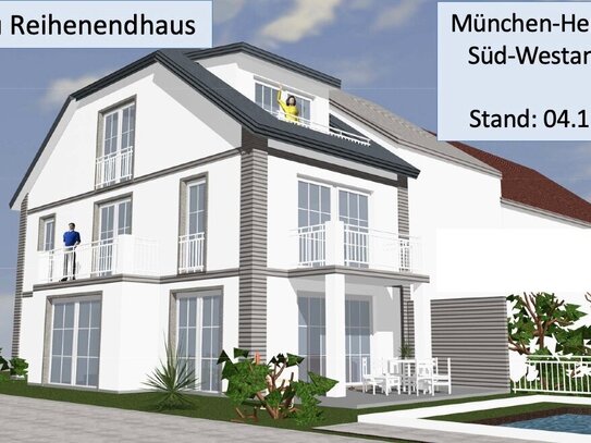 Neubau: Großzügiges Reihenendhaus Eigenes Flurstück - Terrasse - 3 Balkone