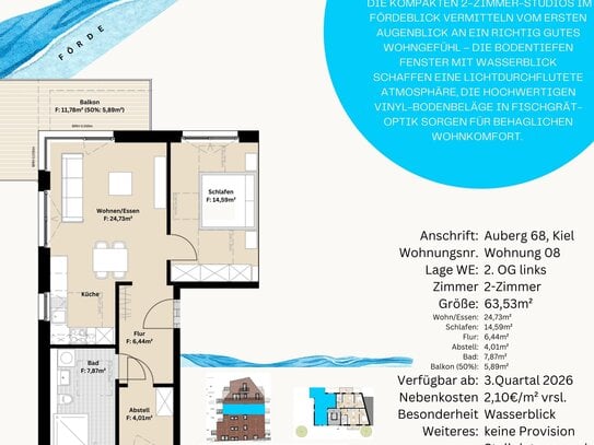 hochattraktive 2-Zimmer Eigentumswohnung mit Wasserblick