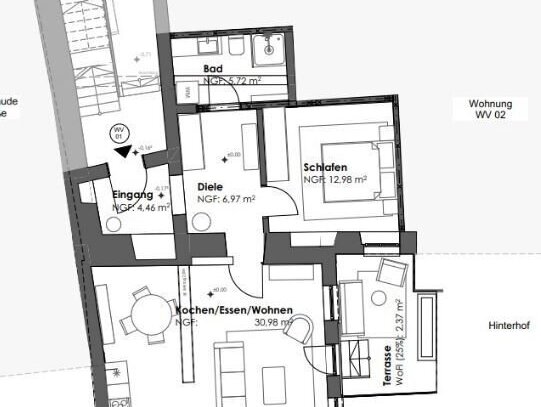 kernsanierte 2-Zi.-Wohnung in zentraler Wohnlage