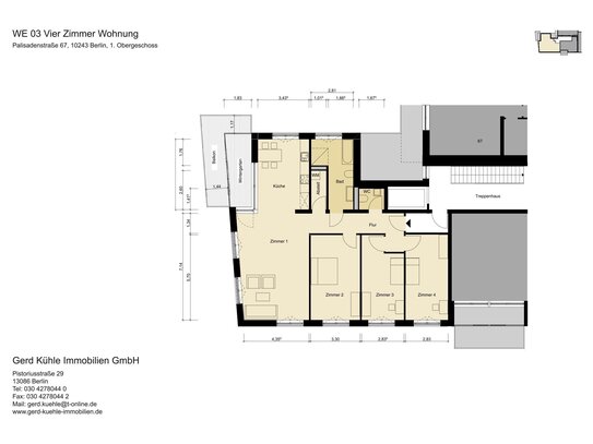 Sa/So Termin 0172-3261193 - Erstbezug / Lift / Bad / Gäste WC / Balkon / hohe Räume / hohe Räume / weitere Wohnungsgröß…