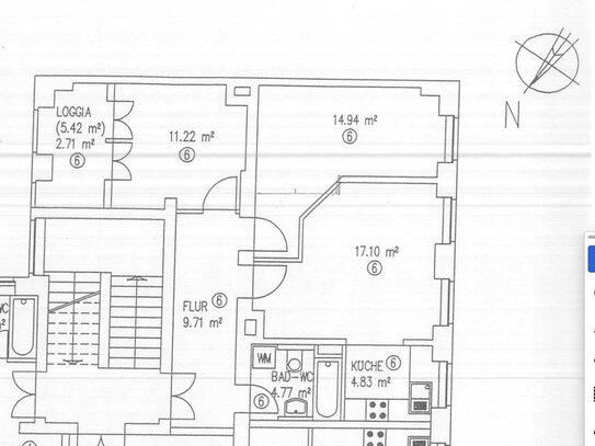 ab 1.5.25: tolle 3-Zi-Whg im 1. OG mit Balkon, Boden Fischgrät neu