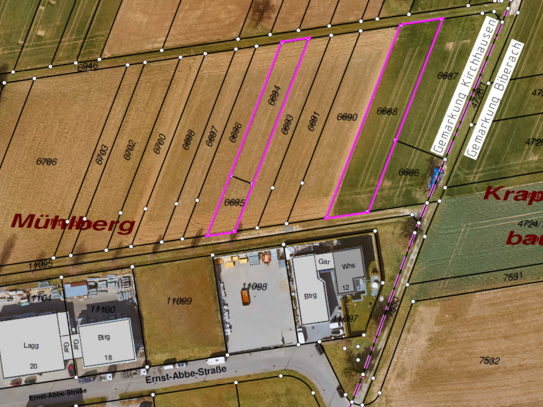 1680m² in Kirchhausen zu verkaufen, direkt am Gewerbegebiet E.-Abbé-Str.