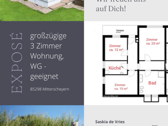 3 Zimmer Wohnung, WG geeignet