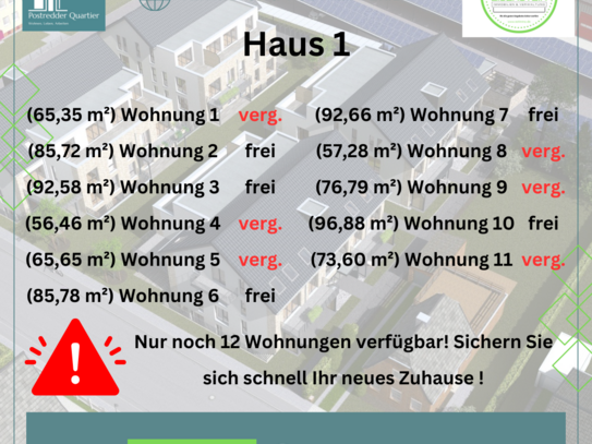 Modernes Wohnen im Postredder Quartier: KfW 40 NH Mietwohnungen in Nortorf