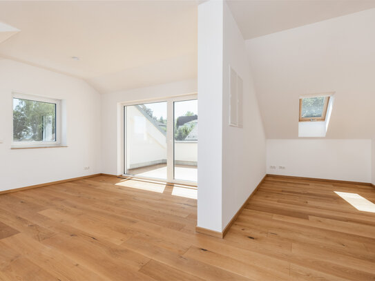 Lichtdurchflutete 2-Zimmer-Dachgeschosswohnung mit Loggia & Balkon mit traumhaftem Ausblick sowie Stellplatz im Carport