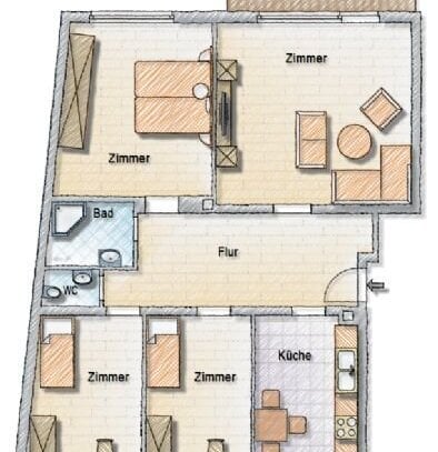 Stilvolle 4-Zimmer-Wohnung mit Balkon und EBK in Stuttgart