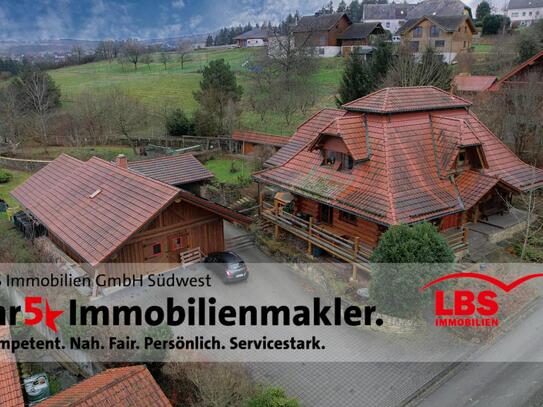 Naturliebhaber gesucht - freistehendes Holzstammhaus auf 6000 m² Grundstück nahe Trier