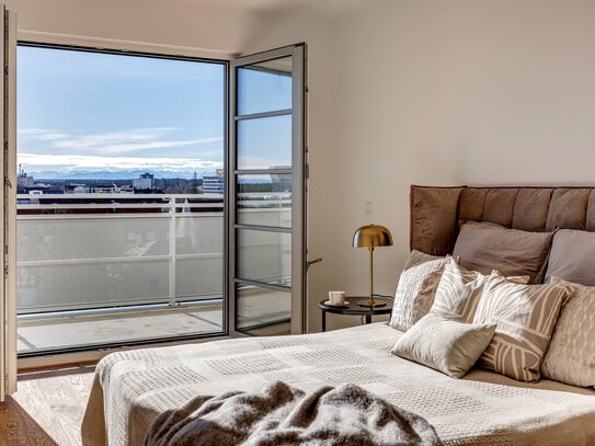 Dachterrasse mit Bergblick in Sendling, Erstbezug, 3 Zimmer, EBK, Energie A