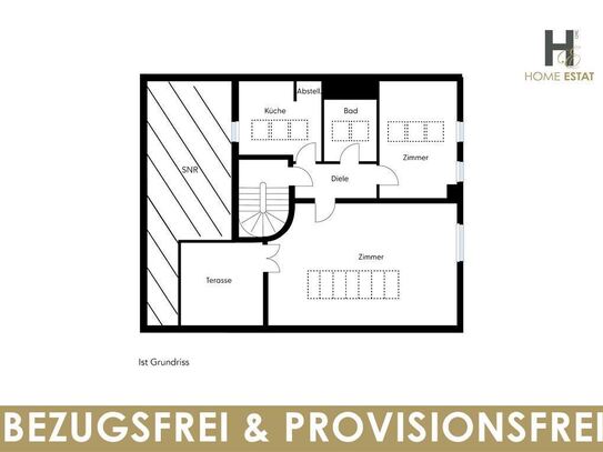 Bezugsfreie Dachgeschosswohnung mit großer Terrasse & Provisionsfrei