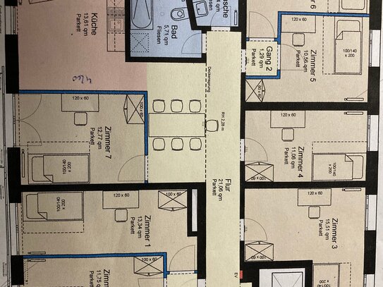 Möblierte WG Zimmer (11-15m²) zu Vermieten mit 2 Bädern, Küche und W-LAN ab 15.12.2024 oder 1.1.2025 zu Vermieten