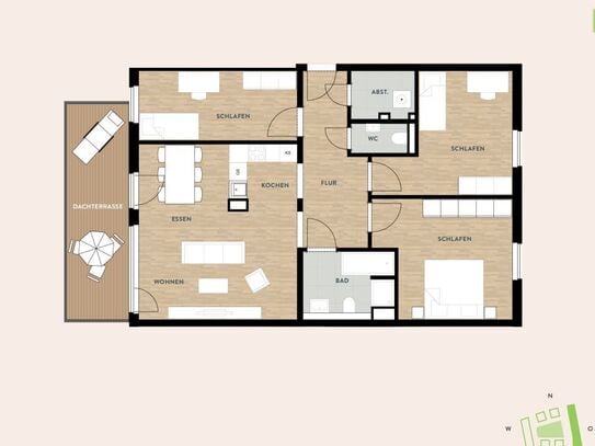 Frei ab 01.03.2025 - Penthouse-artige 4-Raum-Wohnung mit sonniger Dachterrasse