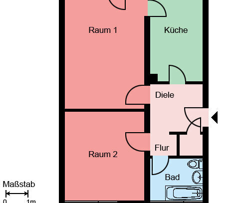 Gut geschnittene 2 Zimmer Wohnung ab den 15.02.2025 bezugsfertig!