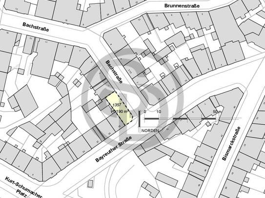 Baugrundstück 190 m² in Hof/ Bahnhofsviertel - B-Plan vorhanden - Sanierungsgebiet