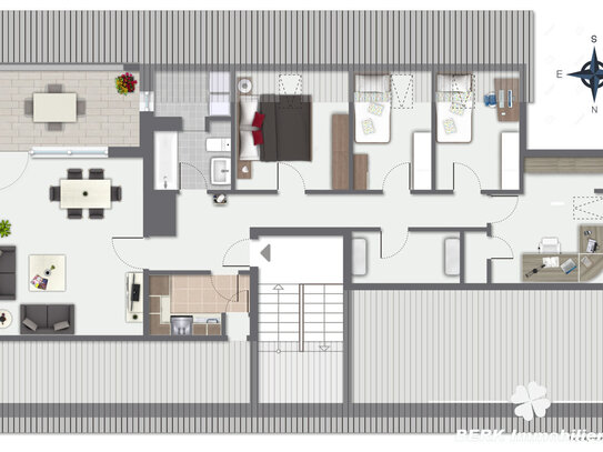 BERK Immobilien - 5-Zimmer-Dachgeschosswohnung mit herrlichem Ausblick von gemütlicher Loggia in München-Laim