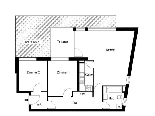 Bezugsfreie 3 Zimmerwohnung mit Terrasse & Garten & Provisionsfrei