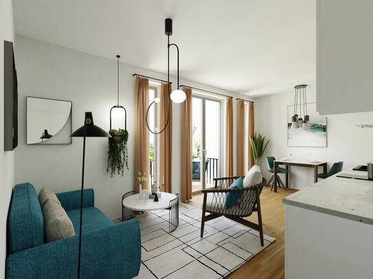 Weißensee: Berliner Allee: ERSTBEZUG im NEUBAU per SOFORT : 1,5-Zi- EG- Whg. mit TERRASSE