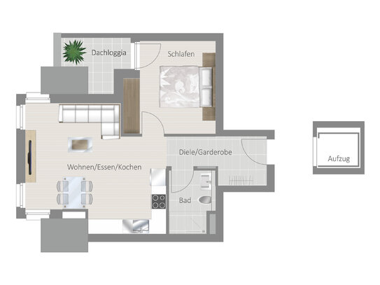 Moderne Dachgeschosswohnung mit Flair